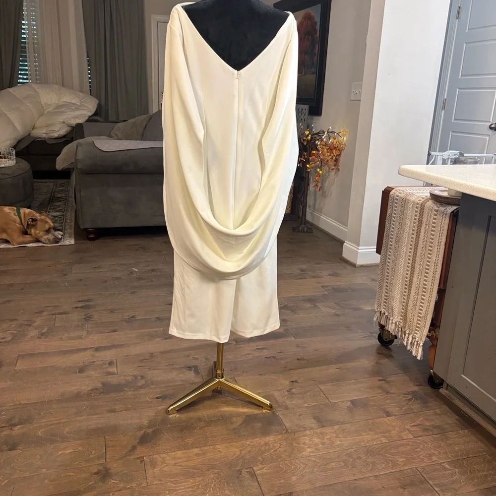 Betsy & Adam White Long Sleeve Dress - Picture 4 of 5